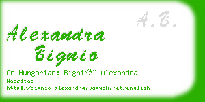 alexandra bignio business card